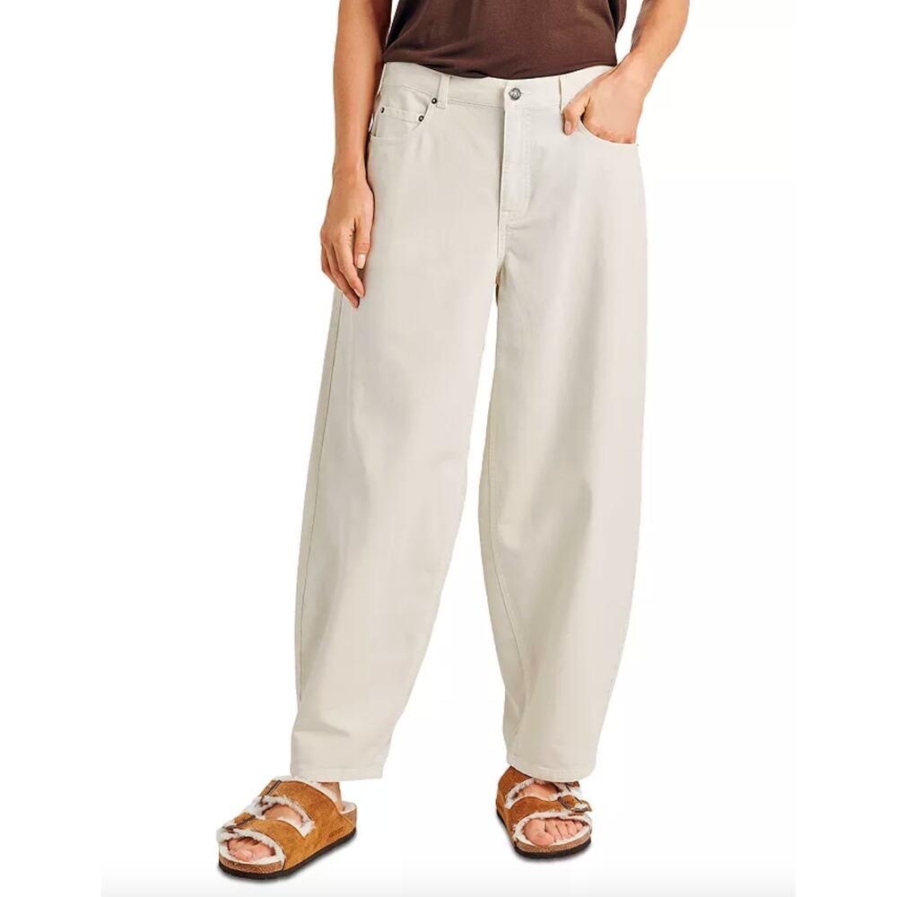 Splendid Carson Barrel Tapered Leg Pants White High Rise Cotton Blend XS NWT